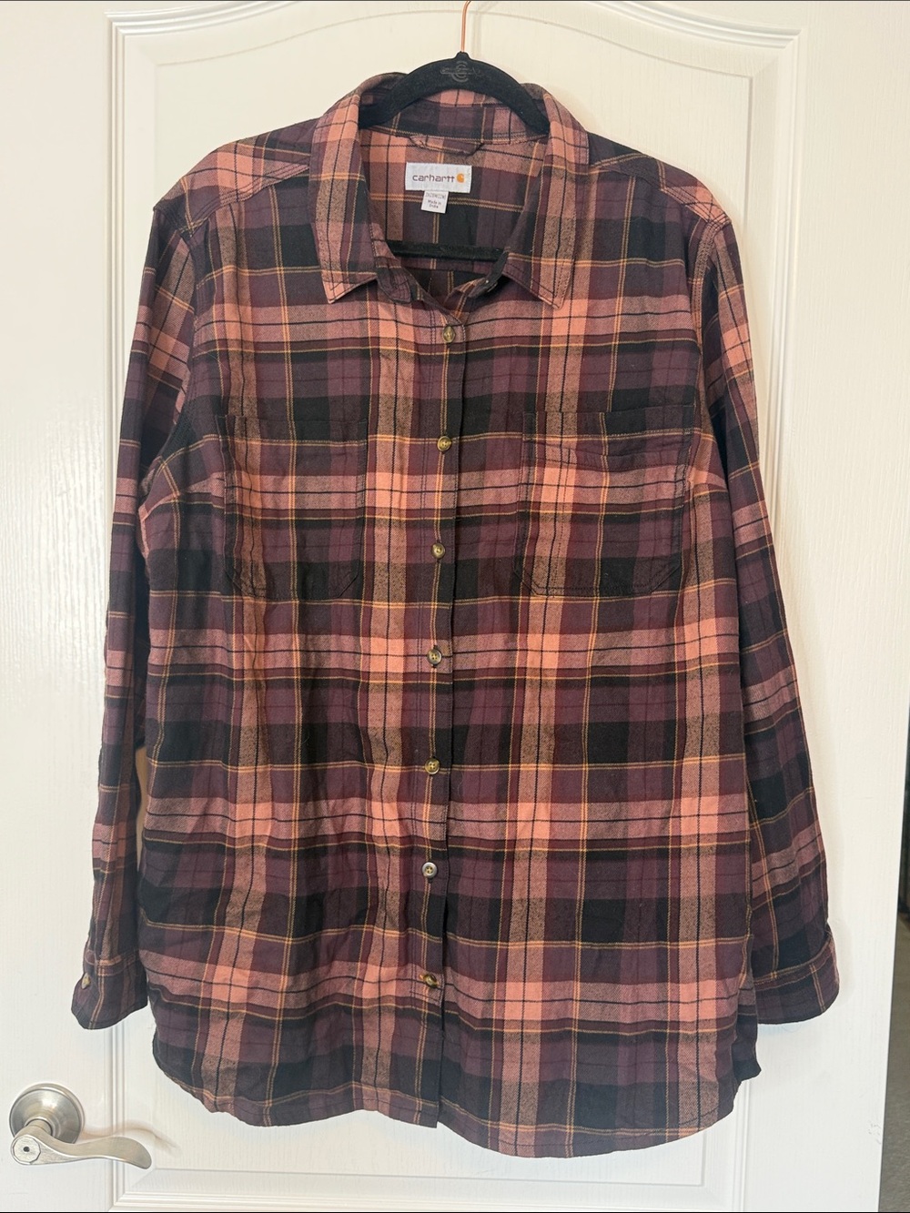 Carhartt Rugged Flex Hamilton Flannel Plaid Shirt Port Purple 2X
